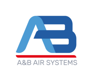 AB Logo with a rounded white rectangle background